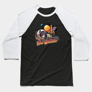 Cat Shuttle Space Explorer Baseball T-Shirt